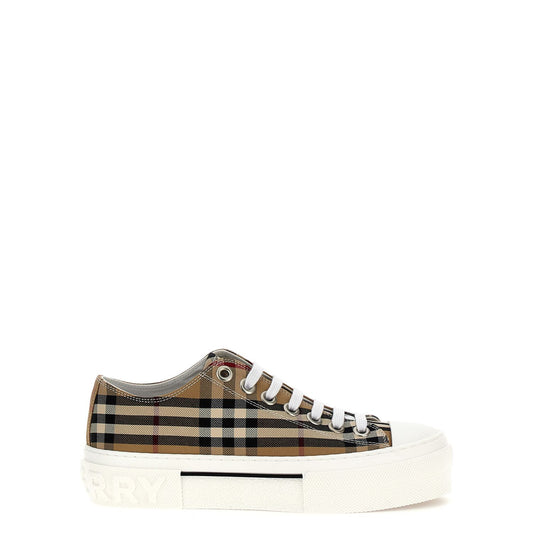 Burberry Beige Cotton Low Top Sneakers