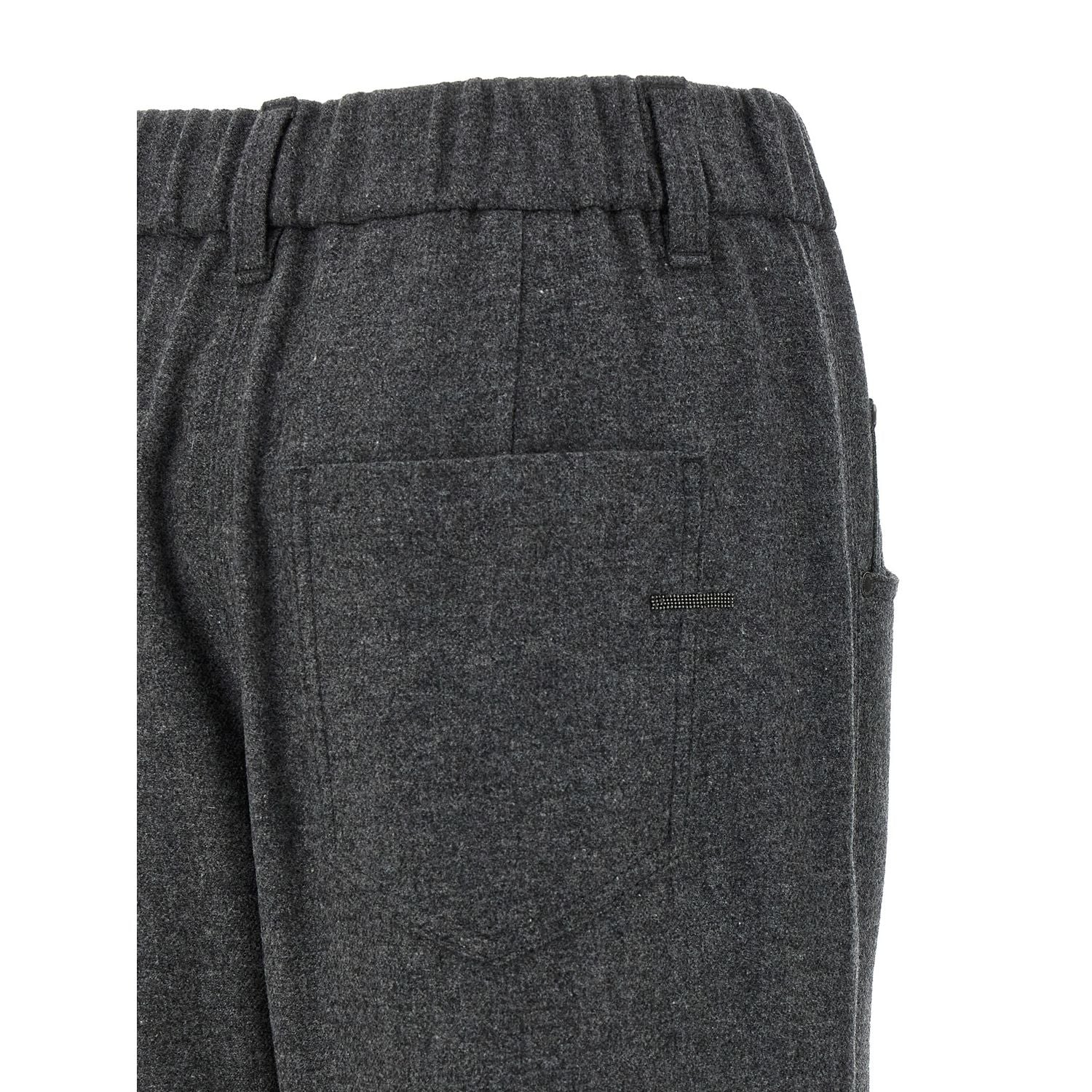 Brunello Cucinelli Gray Virgin Wool Casual Pants