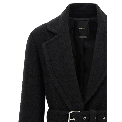 PINKO Black Polyester Coat