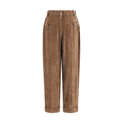 Brunello Cucinelli Brown Viscose Casual Pants