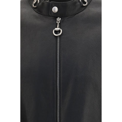 Gucci Black Calf Leather Bos Taurus Biker Jacket