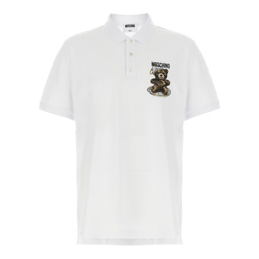 Moschino White Cotton Polo Shirt