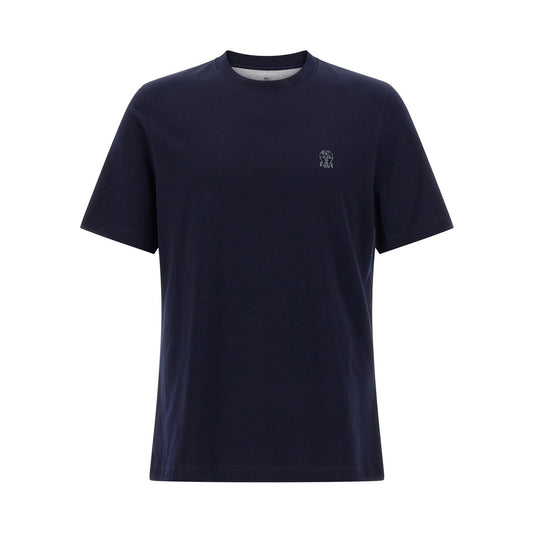 Brunello Cucinelli Blue Cotton T-Shirt