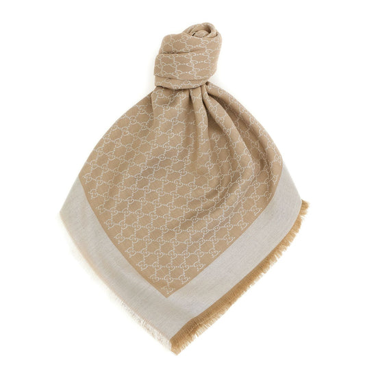 Gucci Beige Silk Scarf