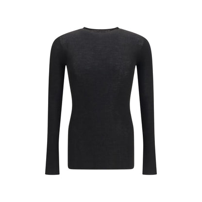 Rick Owens Black Wool Oves Aries Sweatshirt