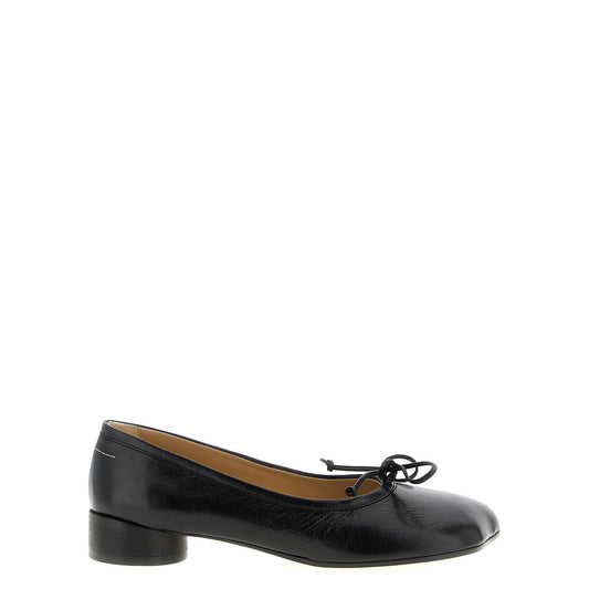 MM6 Maison Margiela Black Calfskin Mid Heel Pumps