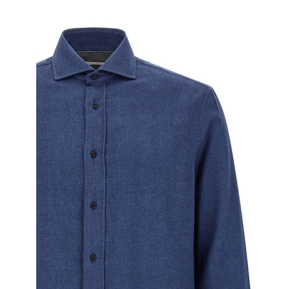 Brunello Cucinelli Blue Cotton Blouse
