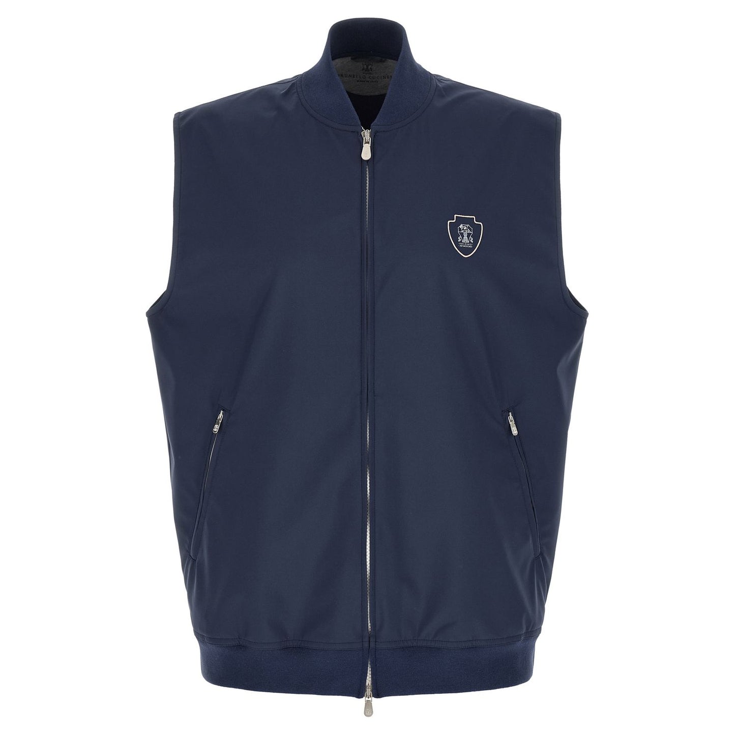 Brunello Cucinelli Blue Polyester Sleeveless Jacket