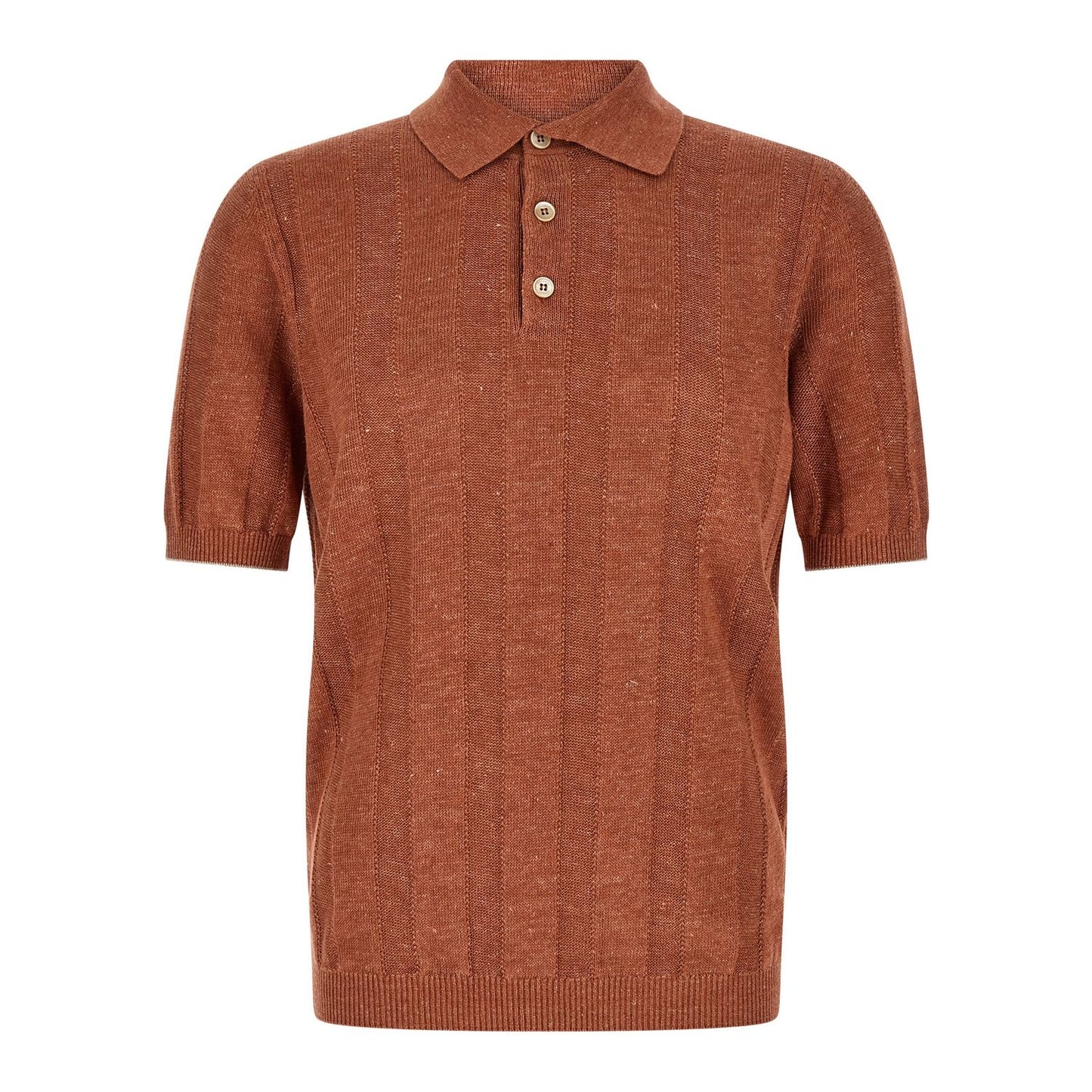 Brunello Cucinelli Orange Linen Polo Shirt