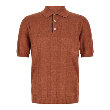 Brunello Cucinelli Orange Linen Polo Shirt