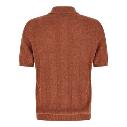 Brunello Cucinelli Orange Linen Polo Shirt