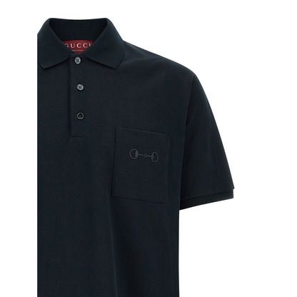 Gucci Blue Cotton Polo Shirt