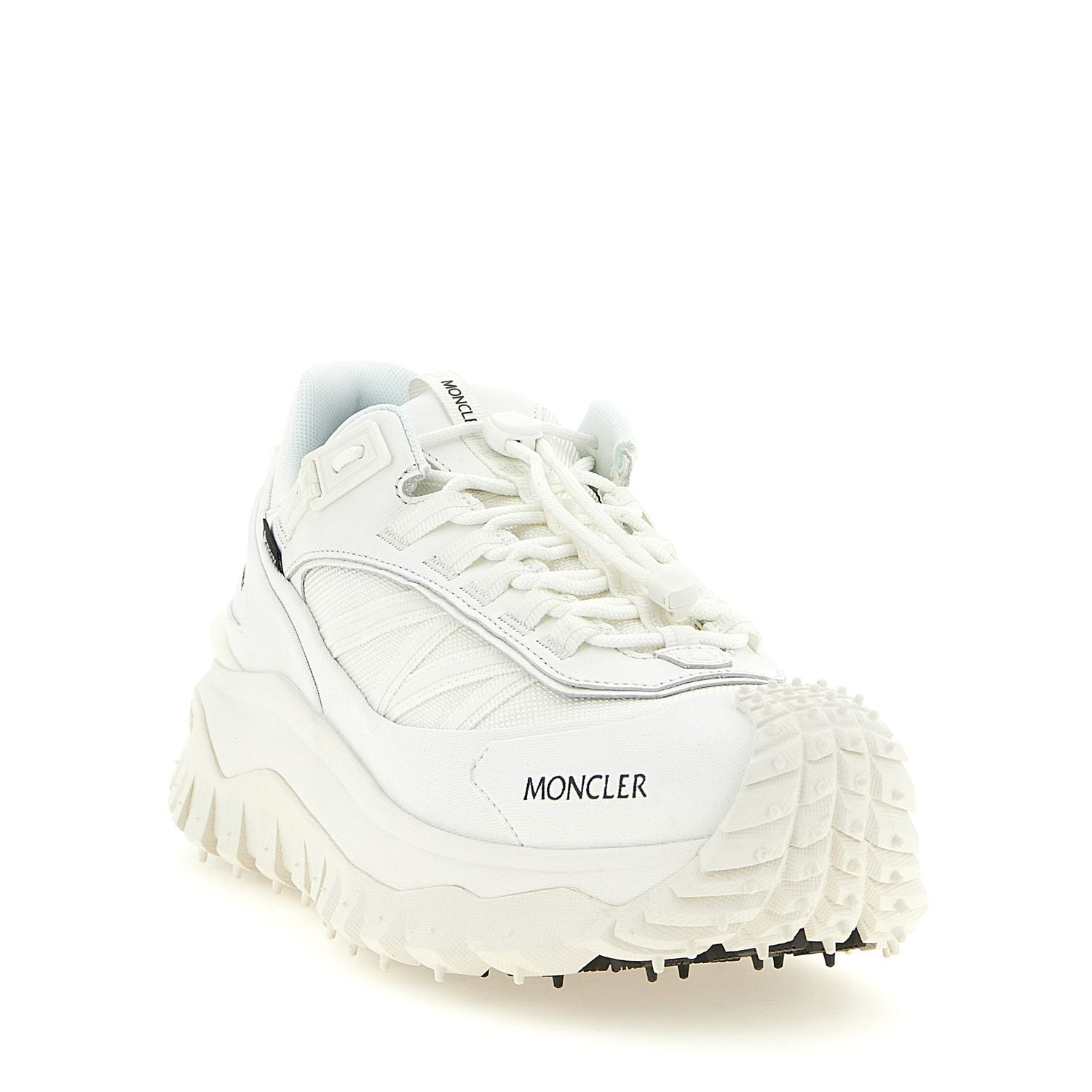 Moncler White Leather Athletic Sneakers