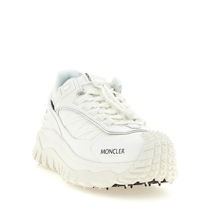 Moncler White Leather Athletic Sneakers