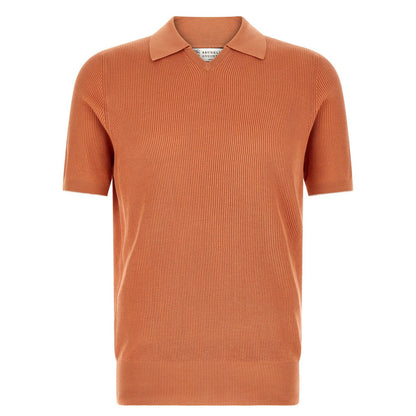 Brunello Cucinelli Orange Cotton Polo Shirt