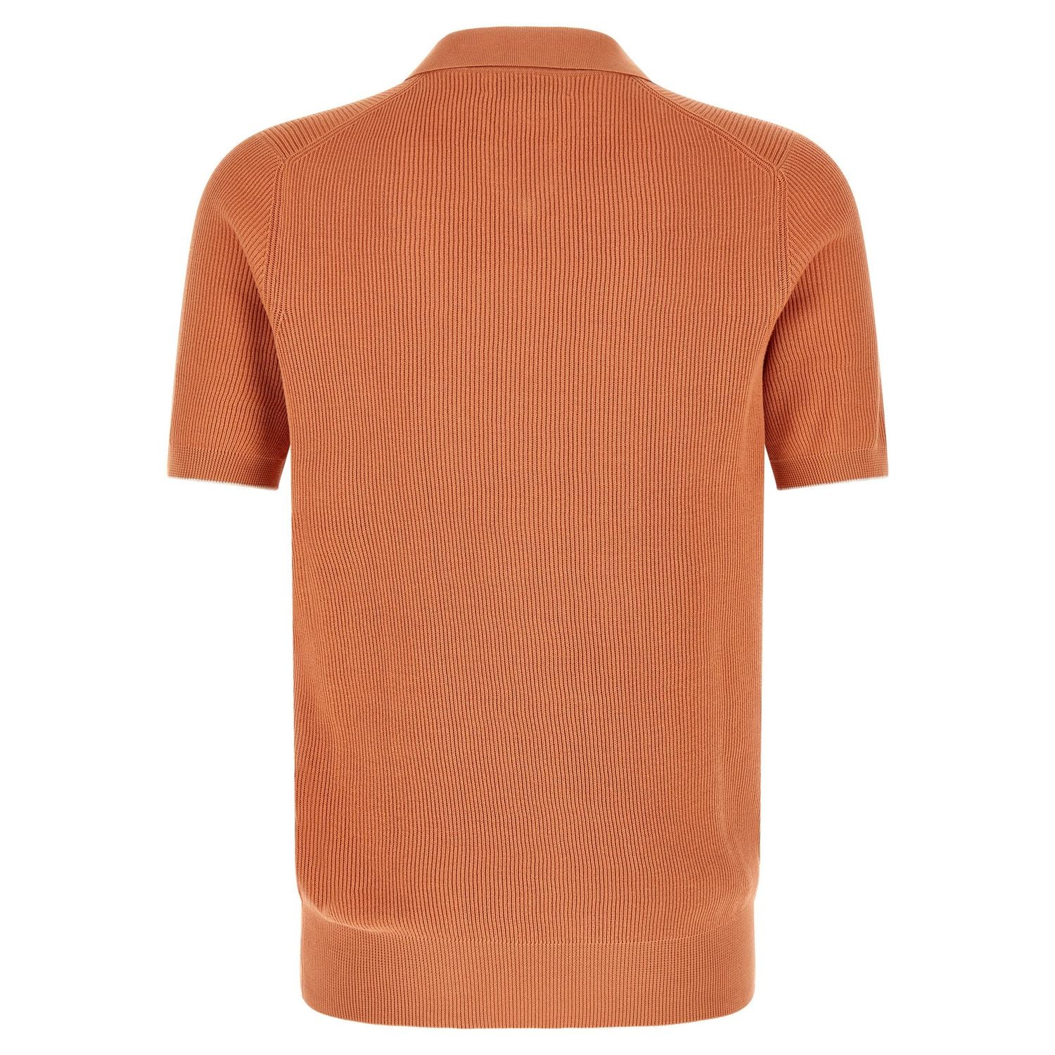 Brunello Cucinelli Orange Cotton Polo Shirt