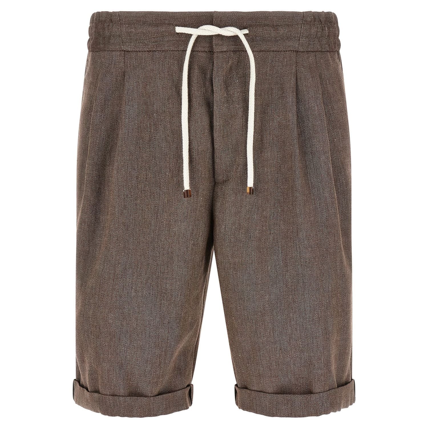 Brunello Cucinelli Brown Linen Bermuda Shorts