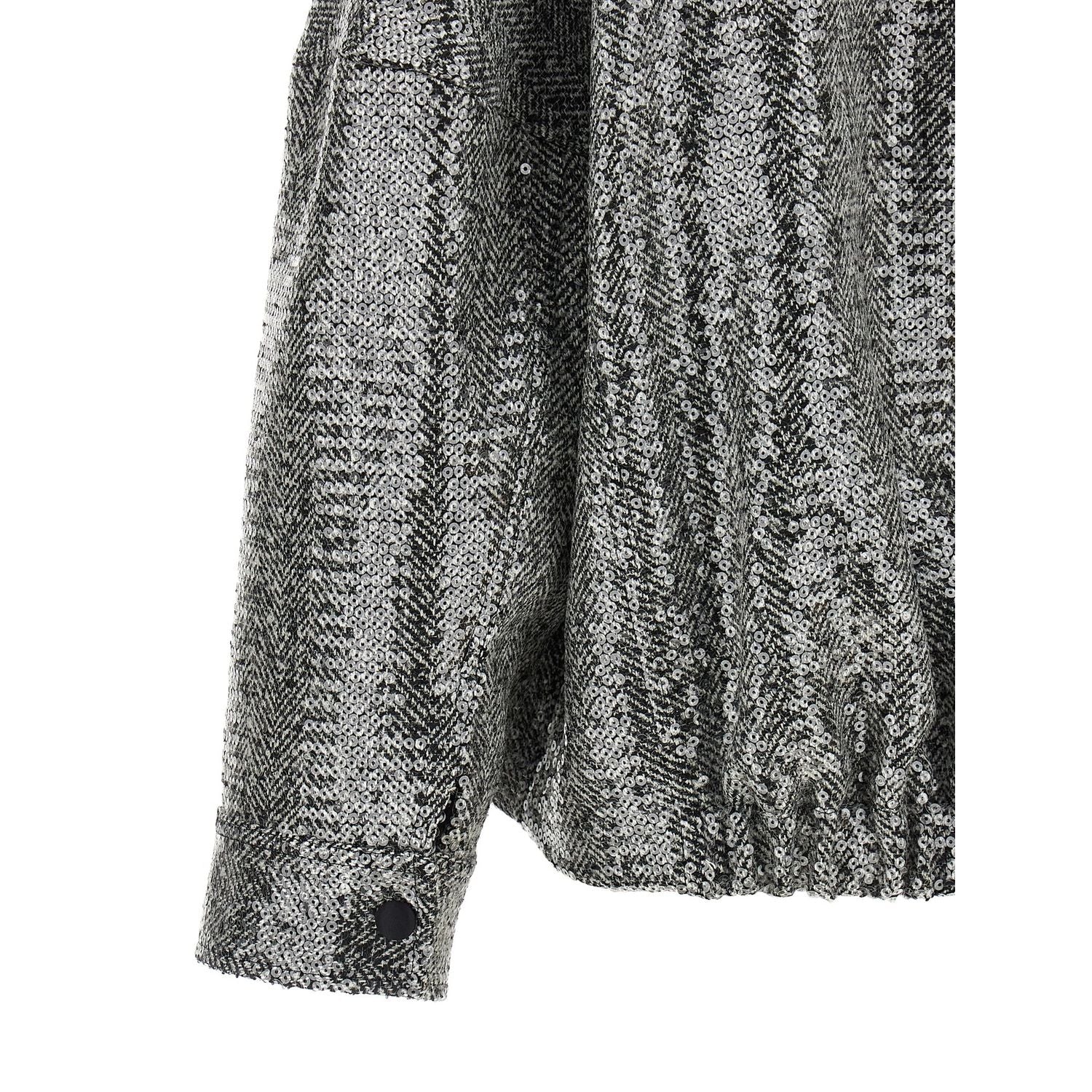 PINKO Silver Polyester Bomber