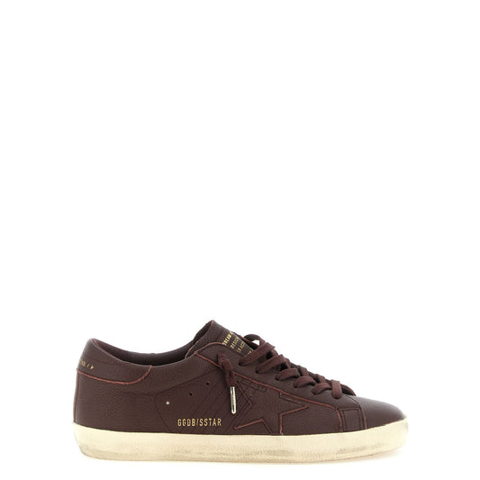 Golden Goose Bordeaux Cowhide Low Top Sneakers