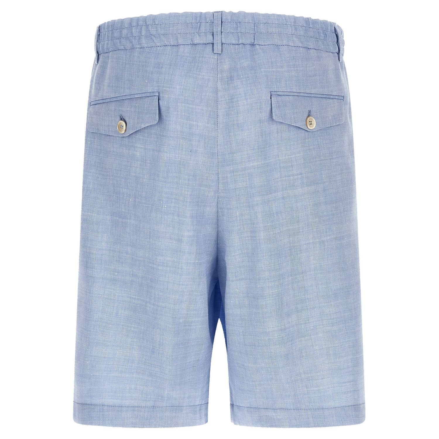 Brunello Cucinelli Blue Linen Bermuda Shorts