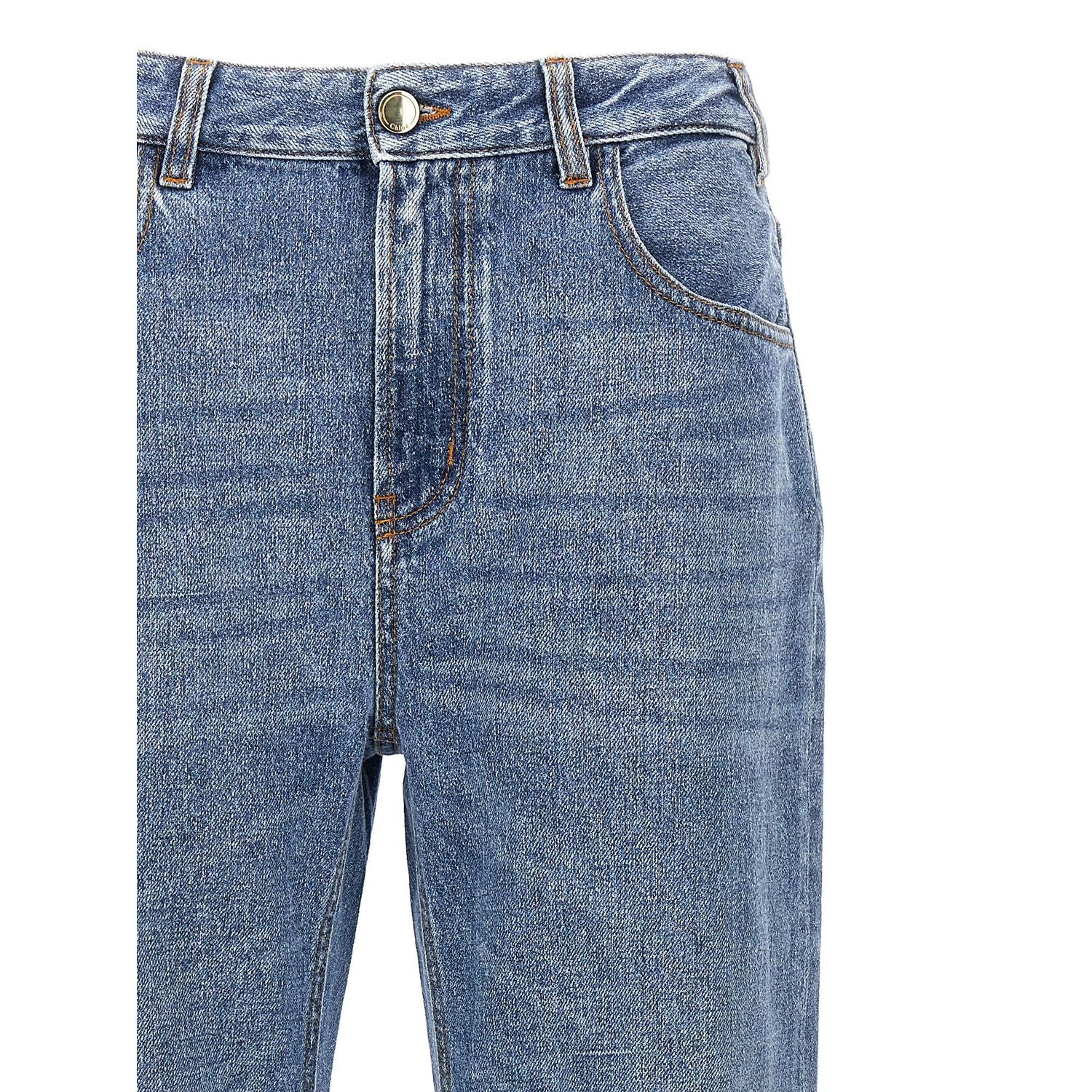 Chloé Blue Cotton High-Waisted Jean