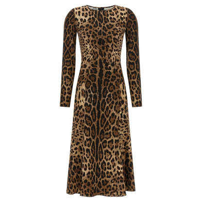 Dolce & Gabbana Brown Viscose Midi Dress