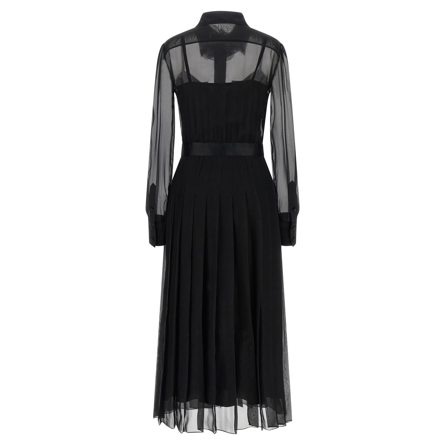 Dolce & Gabbana Black Silk Midi Dress