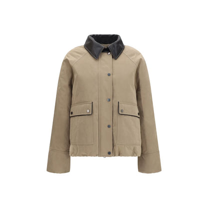 Brunello Cucinelli Beige Cotton Full-Length Jacket