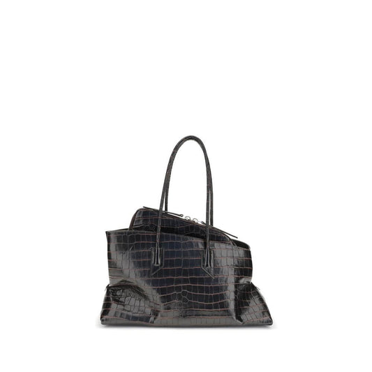 The Attico Black Calf Leather Bos Taurus Shoulder Bag