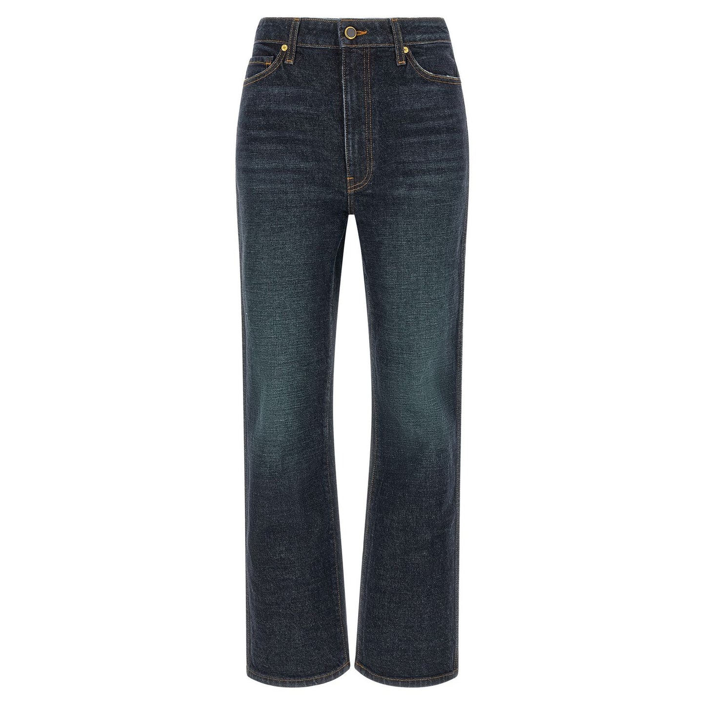 Khaite Blue Cotton Flared Jeans