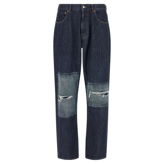 MM6 Maison Margiela Blue Cotton Straight-Leg Jeans