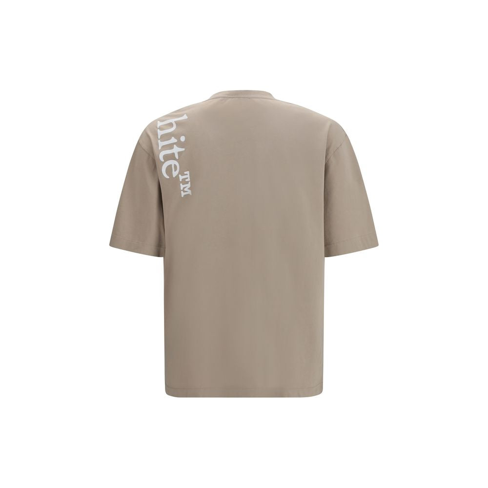 Off-White Beige Cotton T-Shirt