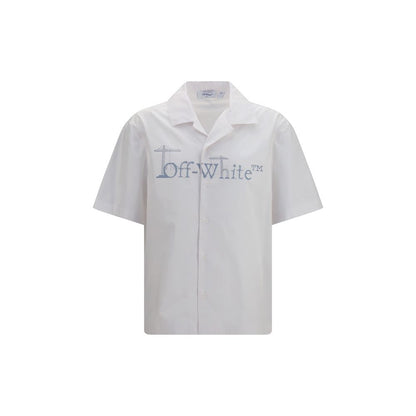 Off-White White Cotton Pattern Shirt