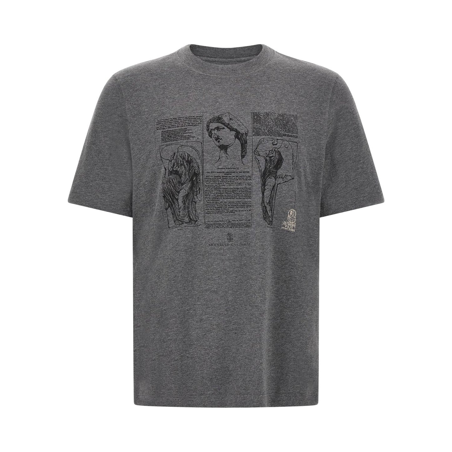 Brunello Cucinelli Gray Cotton T-Shirt
