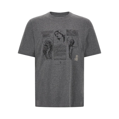 Brunello Cucinelli Gray Cotton T-Shirt