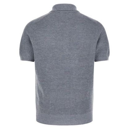 Brunello Cucinelli Blue Linen Polo Shirt