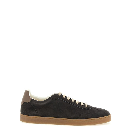 Brunello Cucinelli Gray Calfskin Low Top Sneakers