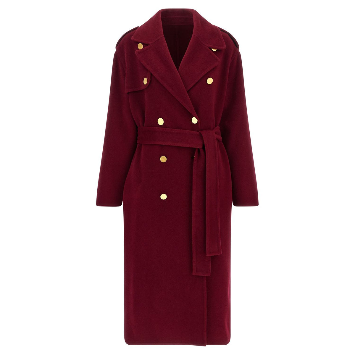 Alberta Ferretti Red Wool Coat
