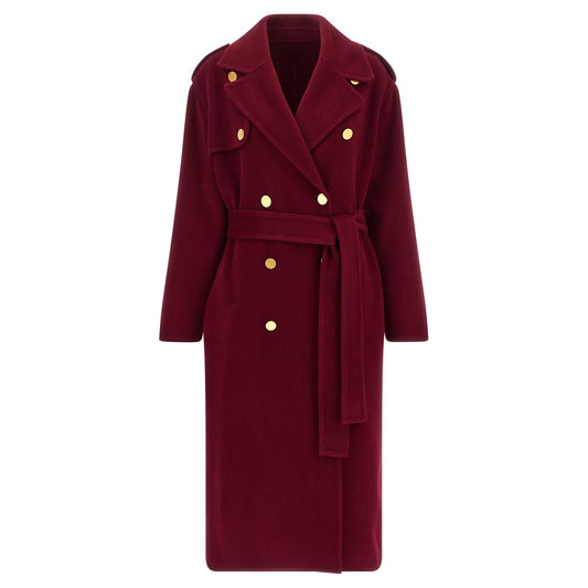 Alberta Ferretti Red Wool Coat