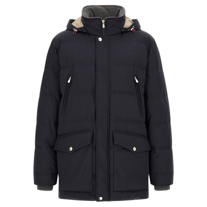 Brunello Cucinelli Blue Polyamide Parka