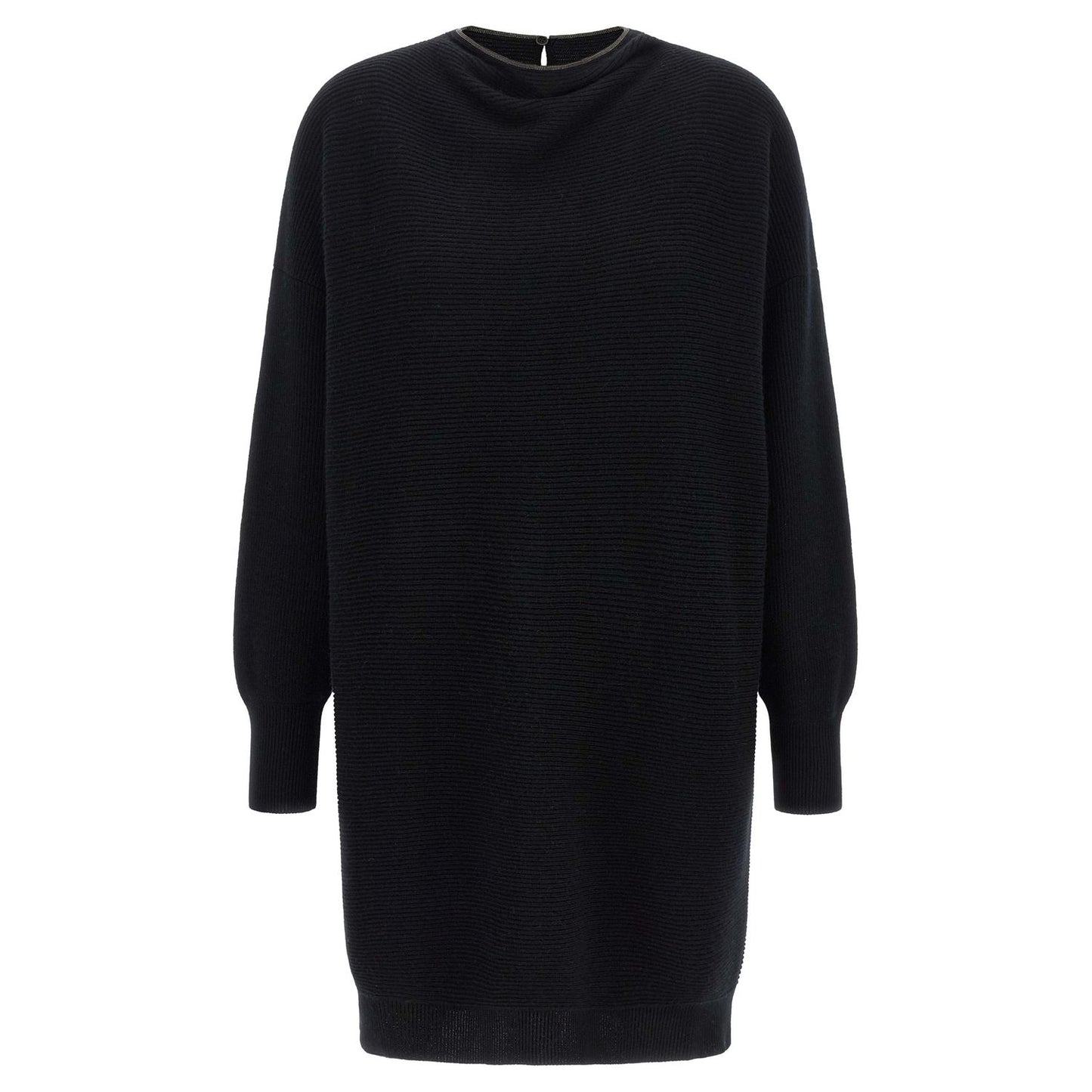 Brunello Cucinelli Black Virgin Wool Short Dress