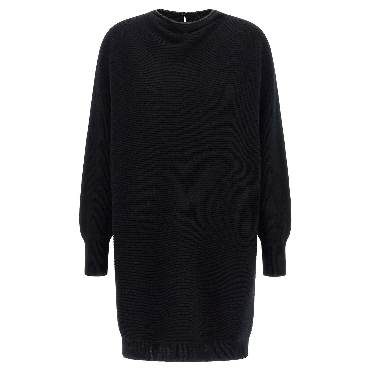 Brunello Cucinelli Black Virgin Wool Short Dress