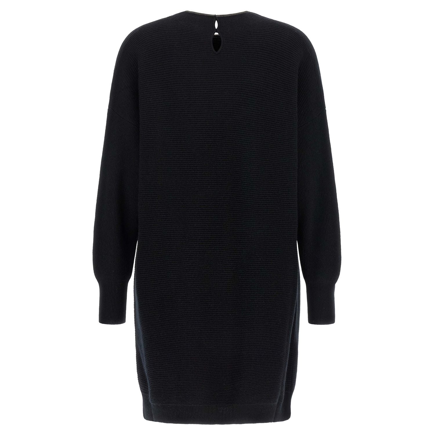 Brunello Cucinelli Black Virgin Wool Short Dress