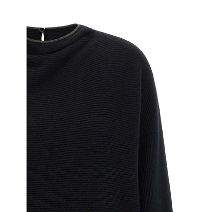 Brunello Cucinelli Black Virgin Wool Short Dress