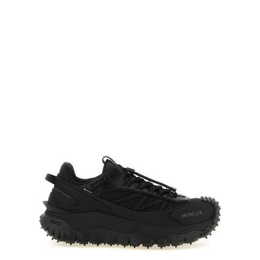 Moncler Black Leather Athletic Sneakers