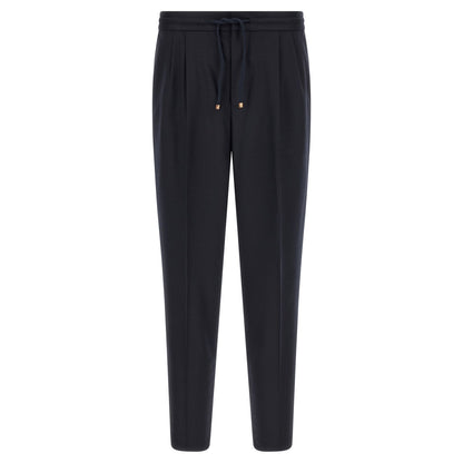 Brunello Cucinelli Blue Virgin Wool Casual Pants