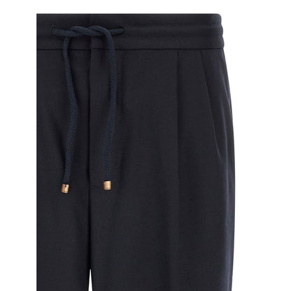 Brunello Cucinelli Blue Virgin Wool Casual Pants