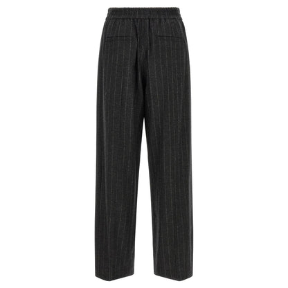 Brunello Cucinelli Gray Virgin Wool Casual Pants