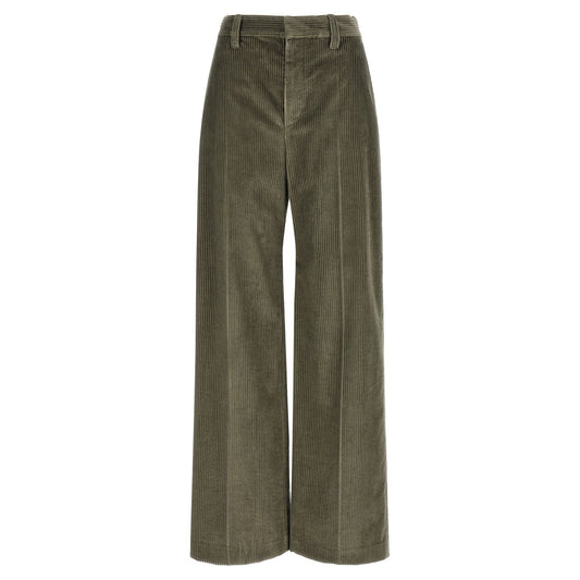 Brunello Cucinelli Bicolor Cotton Flared Pants
