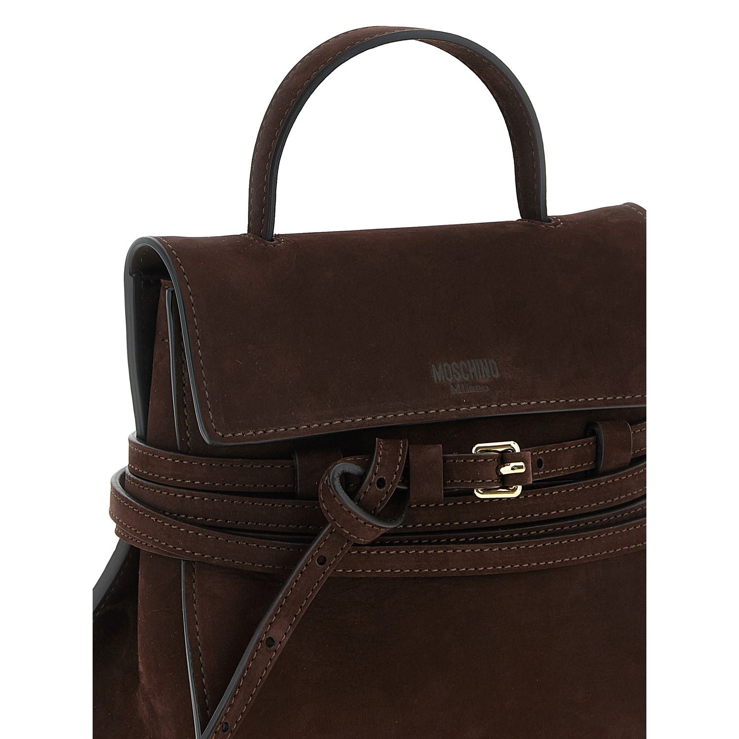 Moschino Brown Calfskin Handbag